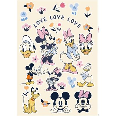 KOMAR Love Love Love naklejka na ścianę - 50x70cm, Dziecięcy komiks, Kolorowy KOMAR Love Love Love naklejka na ścianę - 50x70cm, Dziecięcy komiks, Kolorowy