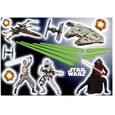 Komar Star Wars Wall Sticker - 50x70cm, Spaceships, Black & White Komar Star Wars Wall Sticker - 50x70cm, Spaceships, Black & White