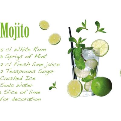 KOMAR Tatuaje de Pared Mojito - Cócteles, Lima, 100x70 cm KOMAR Tatuaje de Pared Mojito - Cócteles, Lima, 100x70 cm