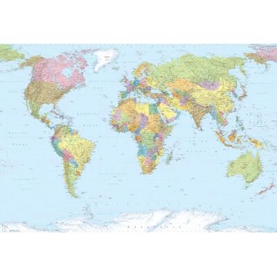 Mapa świata na tapecie KOMAR - 368x248 cm, Kolorowe, Samoprzylepne Mapa świata na tapecie KOMAR - 368x248 cm, Kolorowe, Samoprzylepne