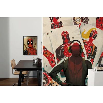KOMAR Marvel Deadpool Zielschießen Rote Tapete - Tapete KOMAR Marvel Deadpool Zielschießen Rote Tapete - Tapete