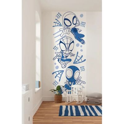 KOMAR Marvel Spidey und Seine erstaunlichen Freunde Blau Linien Tapete - Wandbekleidung KOMAR Marvel Spidey und Seine erstaunlichen Freunde Blau Linien Tapete - Wandbekleidung