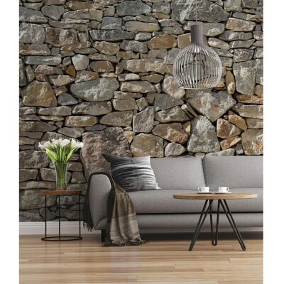 Papel pintado Stone Wall - Aspecto de piedra natural - 300x250cm Papel pintado Stone Wall - Aspecto de piedra natural - 300x250cm
