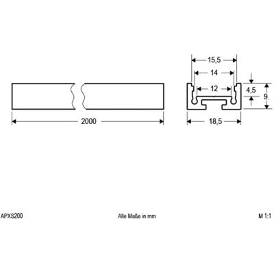 EVN Aluminium-Profil - 200cm, Eloxiert, für LED, Indoor - LED-Aluprofil EVN Aluminium-Profil - 200cm, Eloxiert, für LED, Indoor - LED-Aluprofil