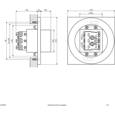 EVN LED-Wandeinbauleuchte - 3000K IP44 - Anthrazit, 76mm EVN LED-Wandeinbauleuchte - 3000K IP44 - Anthrazit, 76mm
