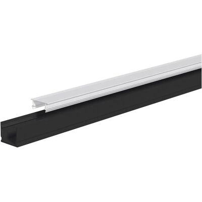 EVN APFLAT7AM200B Profilé en aluminium - 200cm, Noir, Support d'éclairage - Publicité EVN APFLAT7AM200B Profilé en aluminium - 200cm, Noir, Support d'éclairage - Publicité