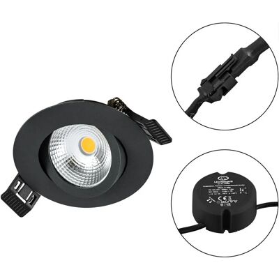 EVN LED Einbauleuchte - Dimmbar, 6W, Schwarz, 50.000h Lebensdauer EVN LED Einbauleuchte - Dimmbar, 6W, Schwarz, 50.000h Lebensdauer