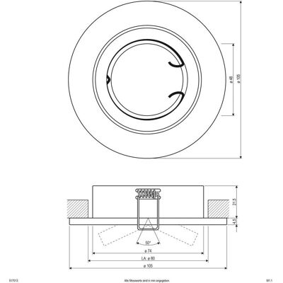 EVN Lichttechnik NV Deckeneinbauleuchte 50W 12V IP20 - Chrom satiniert - 25° schwenkbar EVN Lichttechnik NV Deckeneinbauleuchte 50W 12V IP20 - Chrom satiniert - 25° schwenkbar