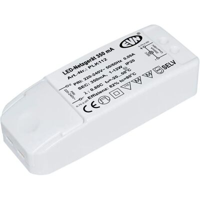 EVN PLK112 LED-Netzgerät - 350mA, 1-12W, IP20 EVN PLK112 LED-Netzgerät - 350mA, 1-12W, IP20