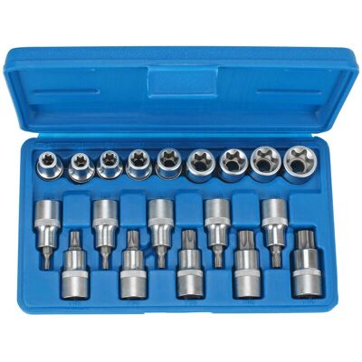 CONDOR Ensemble de 19 pièces de douilles avec inserts Torx et Torx-E - Coffret d'outils - Publicité CONDOR Ensemble de 19 pièces de douilles avec inserts Torx et Torx-E - Coffret d'outils - Publicité