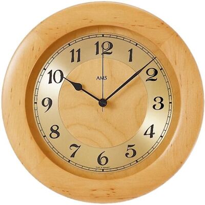 AMS F5809/16 Funkwanduhr - Quarzuhr - Holz und Glas - Braun AMS F5809/16 Funkwanduhr - Quarzuhr - Holz und Glas - Braun