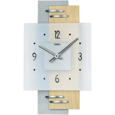 AMS W9248 Silber Wanduhr - Quarzgesteuert, 36x5x22cm AMS W9248 Silber Wanduhr - Quarzgesteuert, 36x5x22cm