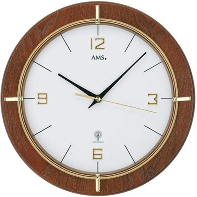 AMS F5832 - Funkwanduhr - Goldfarben - Unisex AMS F5832 - Funkwanduhr - Goldfarben - Unisex