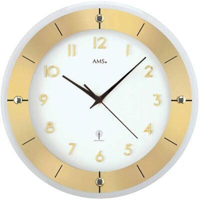 Horloge Murale AMS F5850 - Radio, 31cm, Or - Unisexe - Publicité Horloge Murale AMS F5850 - Radio, 31cm, Or - Unisexe - Publicité