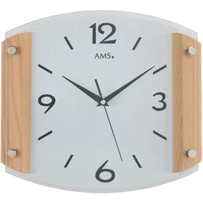 Horloge Murale AMS F5938/18 - Bois - Quartz - Radio - Publicité Horloge Murale AMS F5938/18 - Bois - Quartz - Radio - Publicité