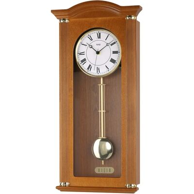 AMS 5014-9 Horloge Murale Radio-Contrôlée - Bois et Verre, 28x10x64 cm - Publicité AMS 5014-9 Horloge Murale Radio-Contrôlée - Bois et Verre, 28x10x64 cm - Publicité