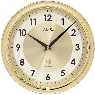 Horloge Murale AMS 5946 Or - Radio-Contrôlée, 30cm - Publicité Horloge Murale AMS 5946 Or - Radio-Contrôlée, 30cm - Publicité