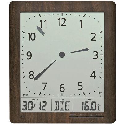 Horloge Murale AMS F5893 - Marron, 24cm x 21cm x 3cm - Publicité Horloge Murale AMS F5893 - Marron, 24cm x 21cm x 3cm - Publicité