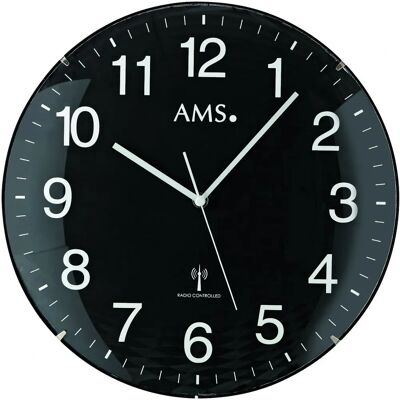 AMS F5959 Schwarze Quarzuhr Wanduhr - Wanduhren AMS F5959 Schwarze Quarzuhr Wanduhr - Wanduhren