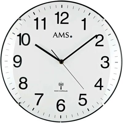 AMS F5960 Weiße Funkwanduhr - Wanduhr AMS F5960 Weiße Funkwanduhr - Wanduhr