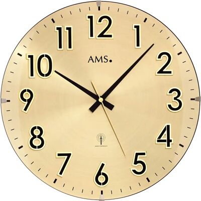 Horloge Murale AMS F5974 Or - Quartz - Ø 32cm - Publicité Horloge Murale AMS F5974 Or - Quartz - Ø 32cm - Publicité