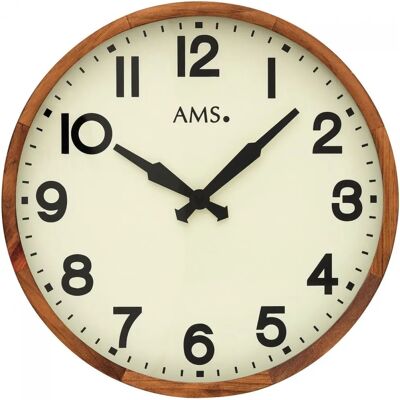 Horloge Murale en Bois et Quartz AMS 9535 - Horloge murale - Publicité Horloge Murale en Bois et Quartz AMS 9535 - Horloge murale - Publicité