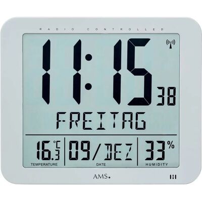 Horloge Murale Radio AMS F5884 Argent - Horloge Murale - Publicité Horloge Murale Radio AMS F5884 Argent - Horloge Murale - Publicité