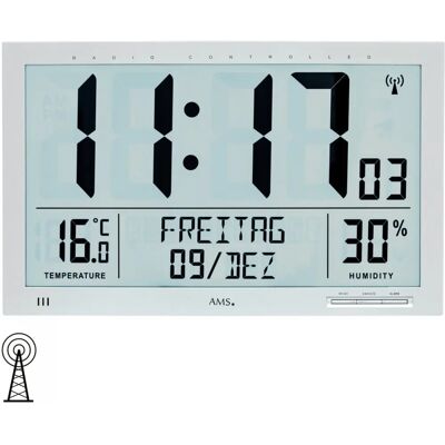 AMS F5888 Silber Digitale Wanduhr - Wanduhr AMS F5888 Silber Digitale Wanduhr - Wanduhr