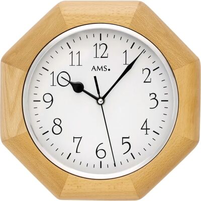 AMS F5512/18 Wanduhr - Funkuhr, Holz, Weißes Zifferblatt AMS F5512/18 Wanduhr - Funkuhr, Holz, Weißes Zifferblatt