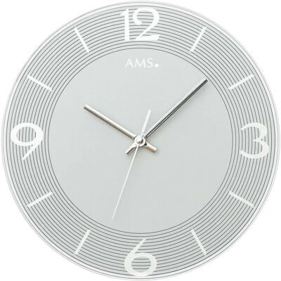 JOGRABO AMS 9571 Wanduhr - Quarz, Silber, Rund JOGRABO AMS 9571 Wanduhr - Quarz, Silber, Rund