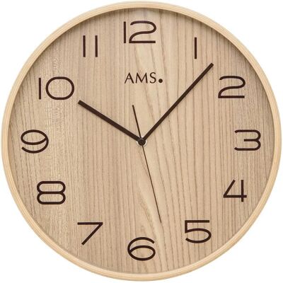 Horloge Murale Beige AMS F5514 - Radio-pilotée - Publicité Horloge Murale Beige AMS F5514 - Radio-pilotée - Publicité