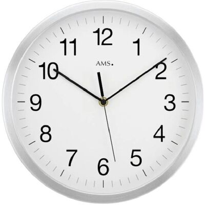 Horloge Murale Radio-Contrôlée AMS F5541 - Quartz, Argent, 30cm - Publicité Horloge Murale Radio-Contrôlée AMS F5541 - Quartz, Argent, 30cm - Publicité