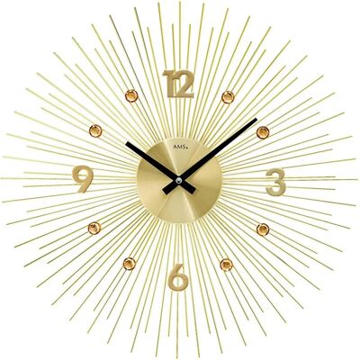 AMS W9611 Goldene Wanduhr - 50cm Durchmesser Quarzuhr AMS W9611 Goldene Wanduhr - 50cm Durchmesser Quarzuhr