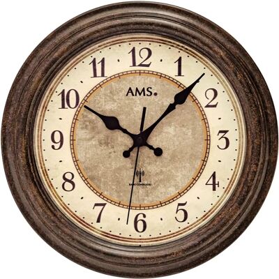 Horloge Murale Quartz AMS F5544 Marron Foncé - Horloge murale - Publicité Horloge Murale Quartz AMS F5544 Marron Foncé - Horloge murale - Publicité