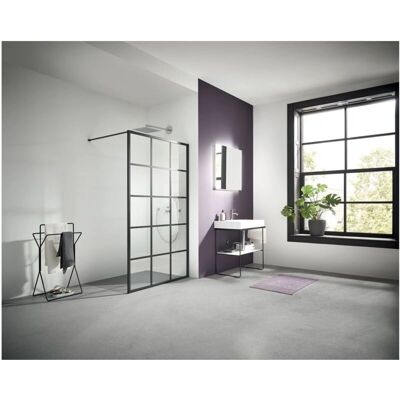 Kermi Douchewand - Walk-In XD Zwart, 2000mm, 1090-1110mm Kermi Douchewand - Walk-In XD Zwart, 2000mm, 1090-1110mm