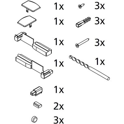 Kermi Vario 2000 reserveonderdelen set - Montagekit voor douchewand Kermi Vario 2000 reserveonderdelen set - Montagekit voor douchewand