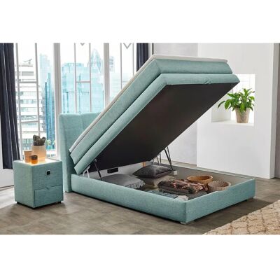 JOCKENHÖFER GRUPPE Amelie - türkises Boxspringbett mit Stauraum JOCKENHÖFER GRUPPE Amelie - türkises Boxspringbett mit Stauraum