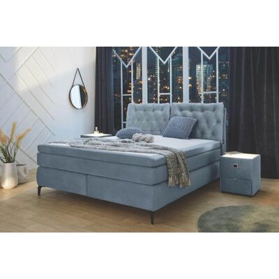 JOCKENHÖFER GRUPPE Chelsea Boxspringbett - 180x200cm, Hellblau, Samtoptik JOCKENHÖFER GRUPPE Chelsea Boxspringbett - 180x200cm, Hellblau, Samtoptik