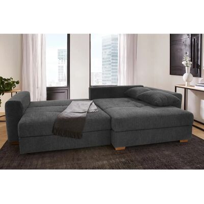 JOCKENHÖFER GRUPPE Kampen L-Form Sofa - Chenille, Dunkelgrau, Reversible Ottomane - L-förmiges Sofa mit Bettfunktion JOCKENHÖFER GRUPPE Kampen L-Form Sofa - Chenille, Dunkelgrau, Reversible Ottomane - L-förmiges Sofa mit Bettfunktion