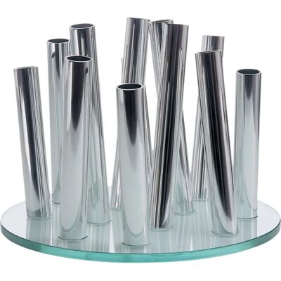 Vase Bouquet Philippi - Acier inoxydable & verre, 24cm - Publicité Vase Bouquet Philippi - Acier inoxydable & verre, 24cm - Publicité