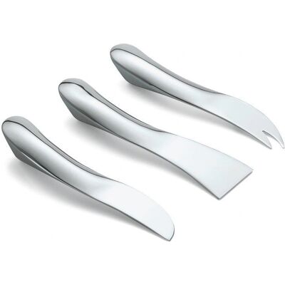 Set de 3 cuțite pentru brânzeturi Wave - Argintiu - Philippi Set de 3 cuțite pentru brânzeturi Wave - Argintiu - Philippi