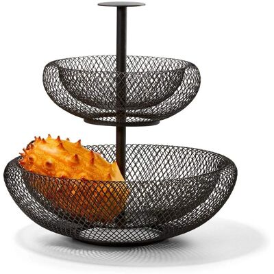 Philippi Mesh Coș de Fructe - 31cm Suport în Doi Nivele din Sârmă de Oțel Philippi Mesh Coș de Fructe - 31cm Suport în Doi Nivele din Sârmă de Oțel