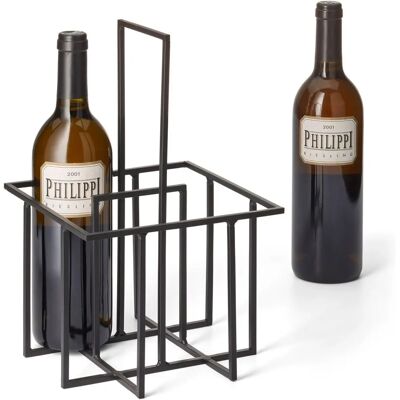 Philippi Cubo Flaschenhalter - 4 Flaschen Stahl Schwarz Philippi Cubo Flaschenhalter - 4 Flaschen Stahl Schwarz