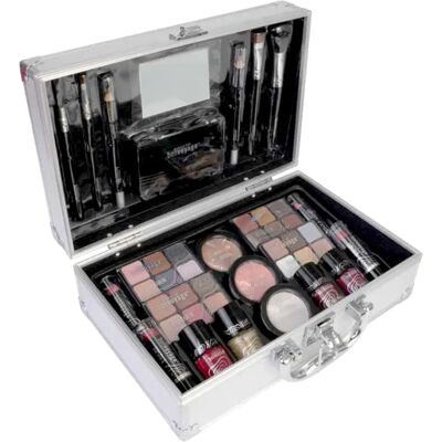 Conjunto de Maquiagem Infantil Bon Voyage - Estojo de Viagem Prateado Conjunto de Maquiagem Infantil Bon Voyage - Estojo de Viagem Prateado