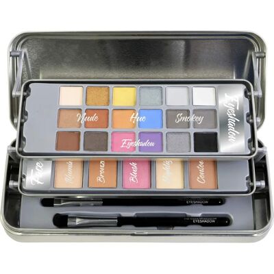 Kit de Maquillage Markwins Hello Beautiful en Étui Métallique - Publicité Kit de Maquillage Markwins Hello Beautiful en Étui Métallique - Publicité