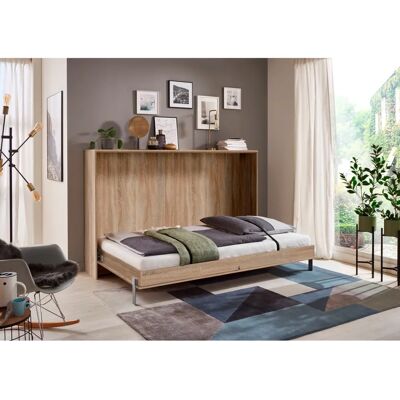 WIMEX Juist Wandbett - Eiche Sägerau Nachbildung - Horizontal Klappbett - 90x200 cm WIMEX Juist Wandbett - Eiche Sägerau Nachbildung - Horizontal Klappbett - 90x200 cm