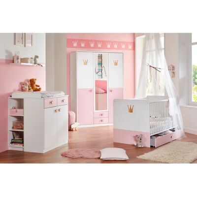 WIMEX Cindy2 Babybett - Verstellbarer Lattenrost, 70x140cm, Rosa & Weiß WIMEX Cindy2 Babybett - Verstellbarer Lattenrost, 70x140cm, Rosa & Weiß
