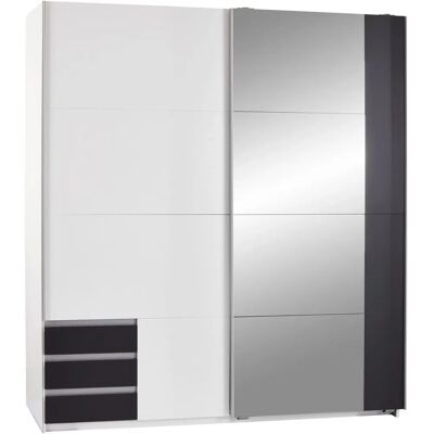 Wimex Emden Moderner Kleiderschrank mit Spiegel - 2 Türen - 3 Schubladen Wimex Emden Moderner Kleiderschrank mit Spiegel - 2 Türen - 3 Schubladen