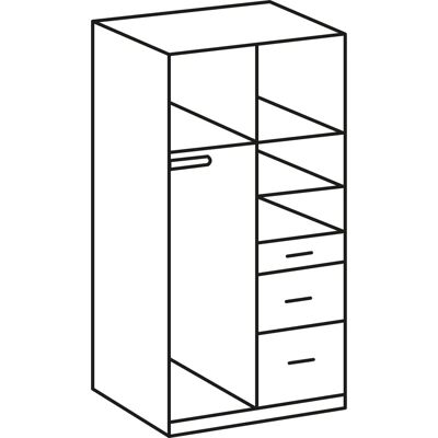 WIMEX Clack Weiß Hochglanz Kleiderschrank - Kleiderschrank WIMEX Clack Weiß Hochglanz Kleiderschrank - Kleiderschrank