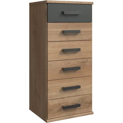 WIMEX Cork Hochkommode - 5 Schubladen - Modernes Highboard WIMEX Cork Hochkommode - 5 Schubladen - Modernes Highboard